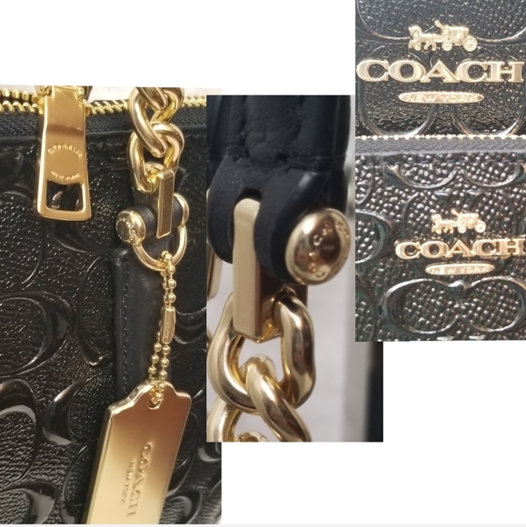 ✅ COACH SET 2 Matching Designer Authentic Purse Bag Wallet Signature Leather NWT - Picture 6 of 8